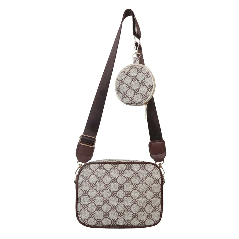 Vintage Pattern Crossbody Bags For Women Shoulder Shell Bag Trend Small Purse And Handbag Luxury Designer Female Square Bag Women's Bag