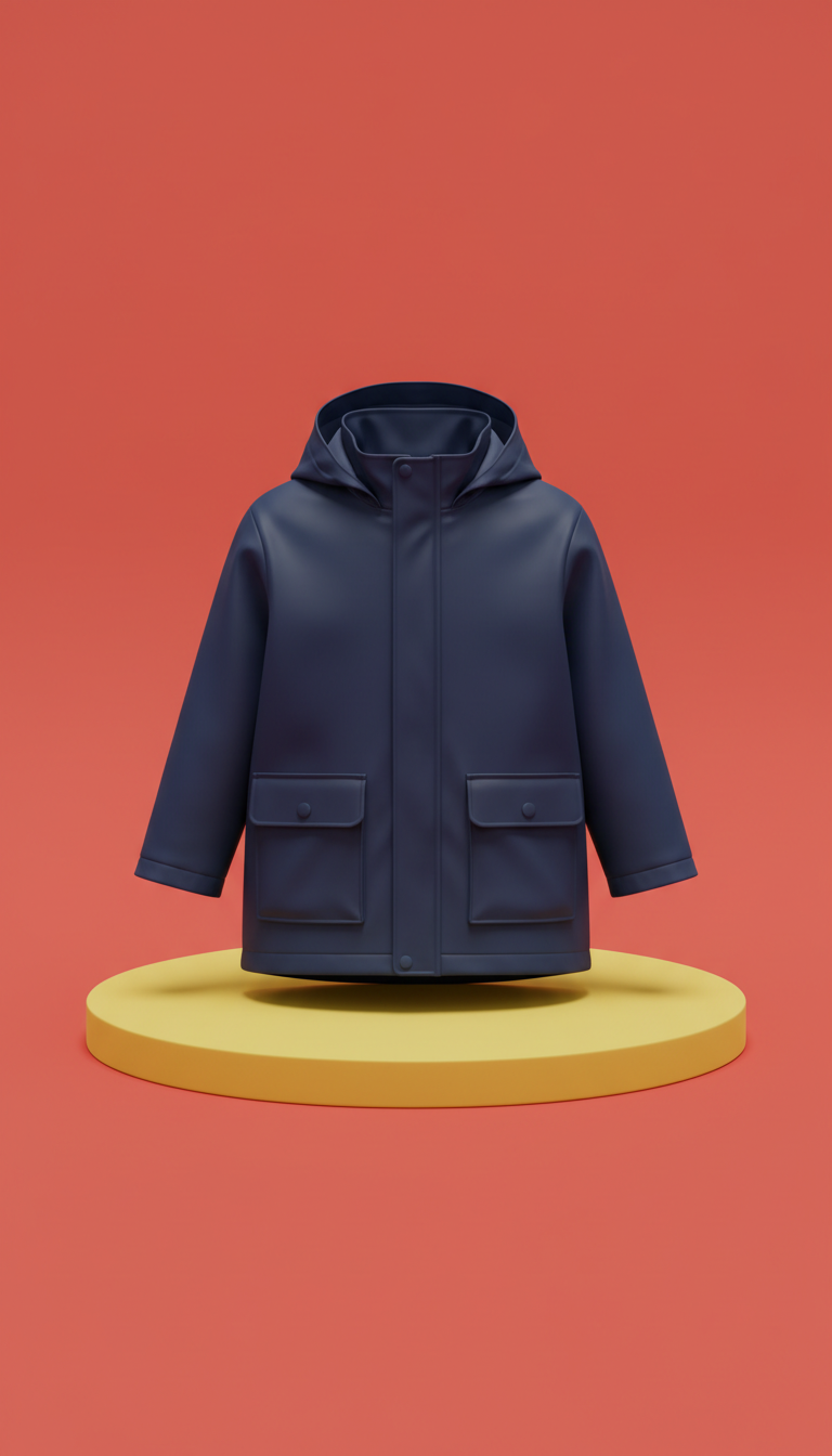 Children’s navy waterproof rain jacket