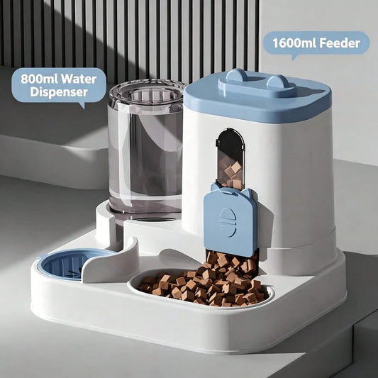 3 Colors Gravity Pet Feeder Water Dispenser Cute Cat Shaped Automatic Food Water Bowl Large Capacity Detachable Stable Anti Slip Base Feeding Supplies For Cats Puppies Small Animals Home Indoor Use