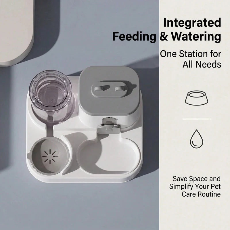 3 Colors Gravity Pet Feeder Water Dispenser Cute Cat Shaped Automatic Food Water Bowl Large Capacity Detachable Stable Anti Slip Base Feeding Supplies For Cats Puppies Small Animals Home Indoor Use