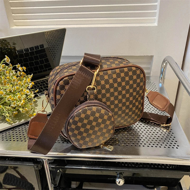 Vintage Pattern Crossbody Bags For Women Shoulder Shell Bag Trend Small Purse And Handbag Luxury Designer Female Square Bag Women's Bag