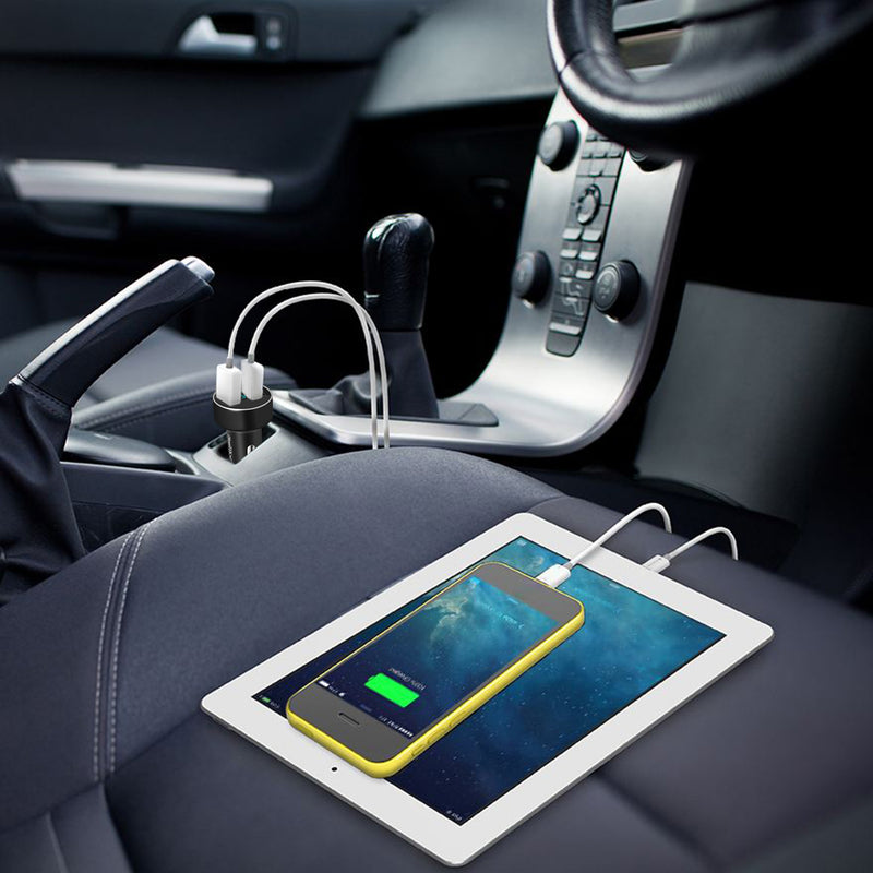 Universal 15W-3.1A Dual USB Car Charger Adapter Aluminum Alloy Fast Car Charging Adapter For IOS Phone XR XS Tablet PC