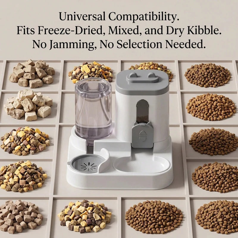 3 Colors Gravity Pet Feeder Water Dispenser Cute Cat Shaped Automatic Food Water Bowl Large Capacity Detachable Stable Anti Slip Base Feeding Supplies For Cats Puppies Small Animals Home Indoor Use