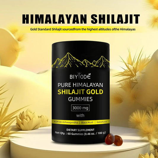 Pure Himalayan Shilajit Gummies With Ashwagandha, Gokshura & Other Herbs No Added Sugar 60 Chewables Edible Supplement